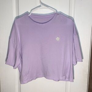 Maje Crop Top Lavender Shirt Cotton Plume Embroidered NO SIZE TAG‎ Sz 2 Or 3